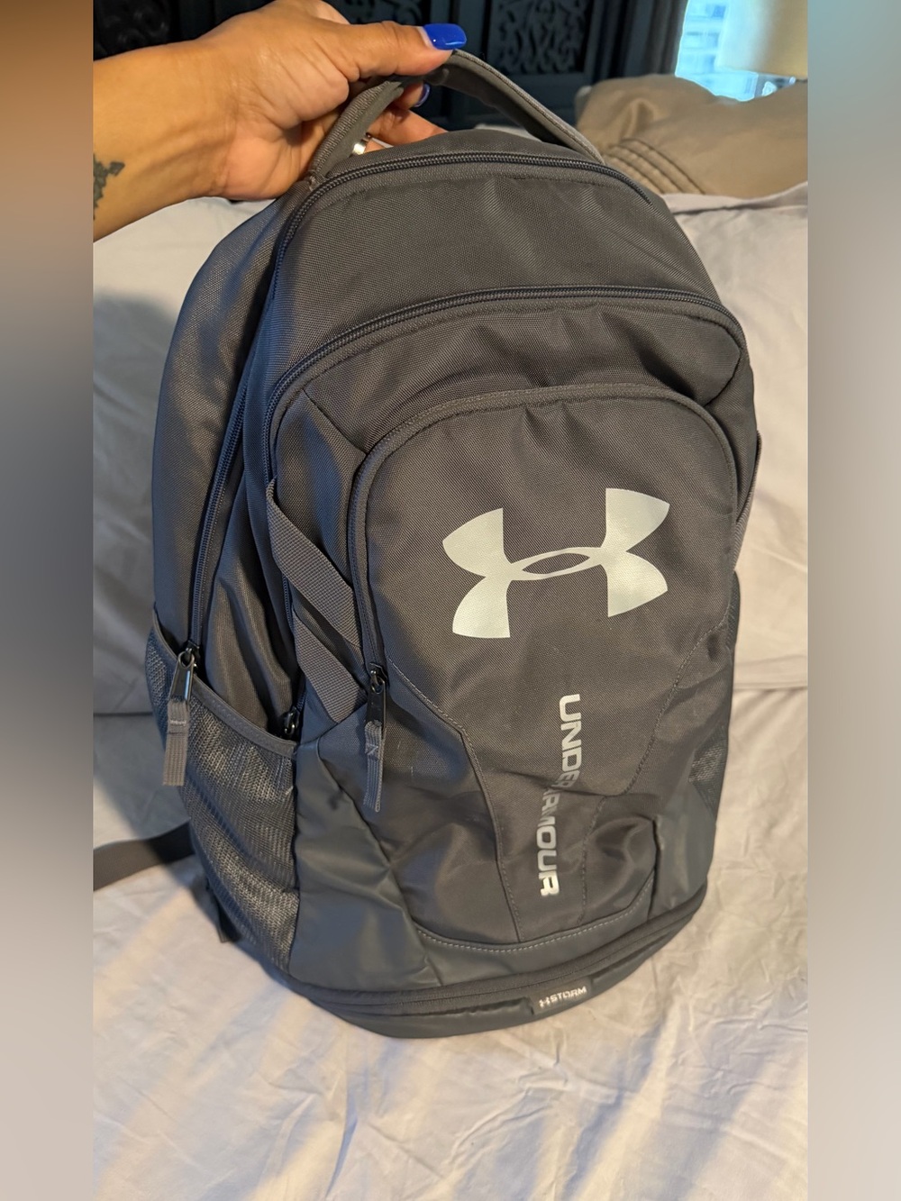 Under Armour Dark Gray Backpack with Reflective Logo
